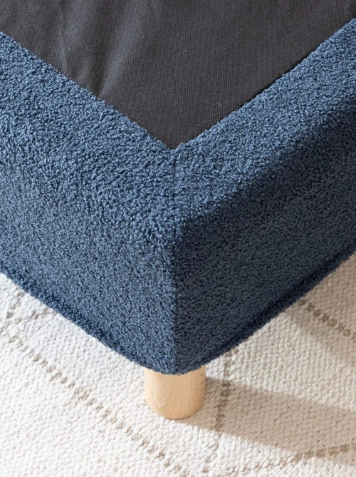 Pack tête de lit 145 cm et cache-sommier bouclette 140x190 cm marine - Kiabi