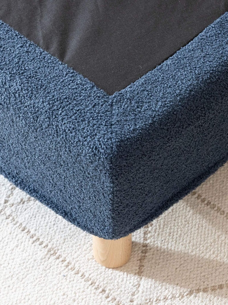Pack tête de lit 145 cm et cache-sommier bouclette 140x190 cm marine Bleu marine - Kiabi
