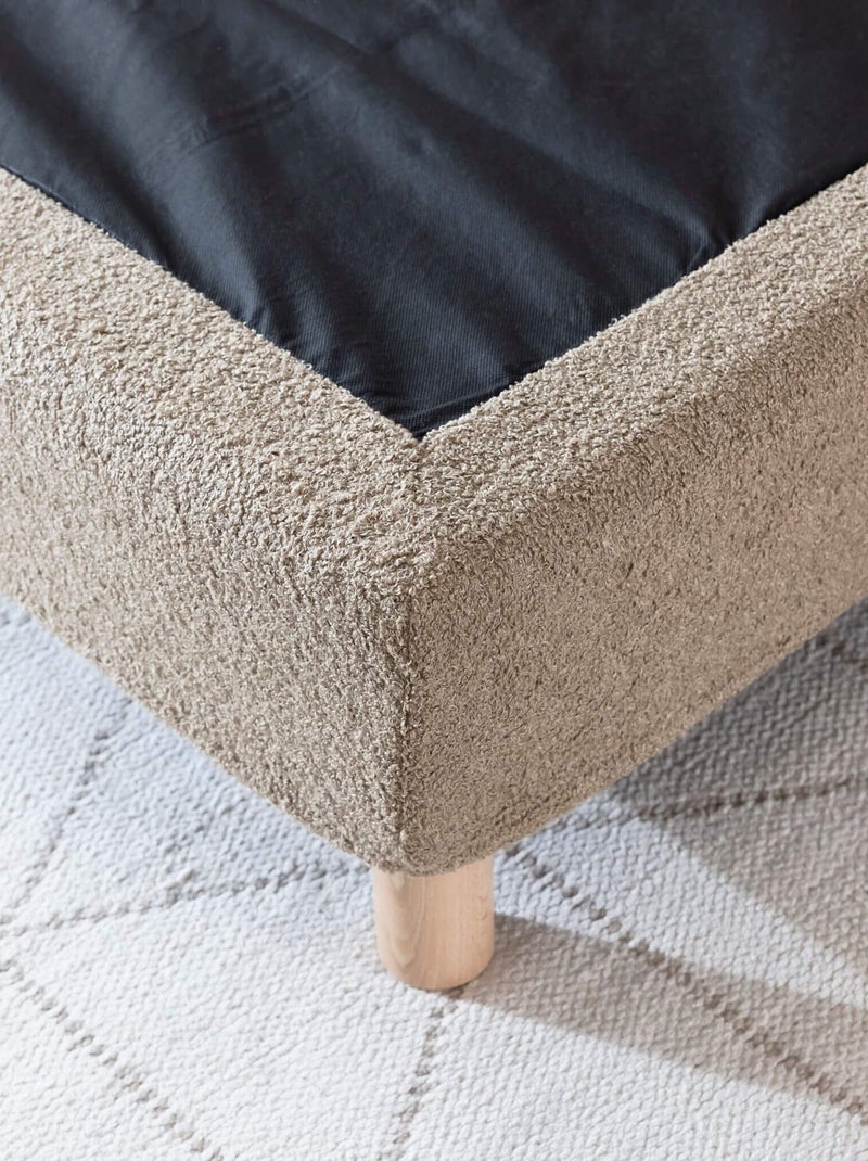 Pack tête de lit 160 cm et cache-sommier bouclette 160x200 cm beige Beige - Kiabi