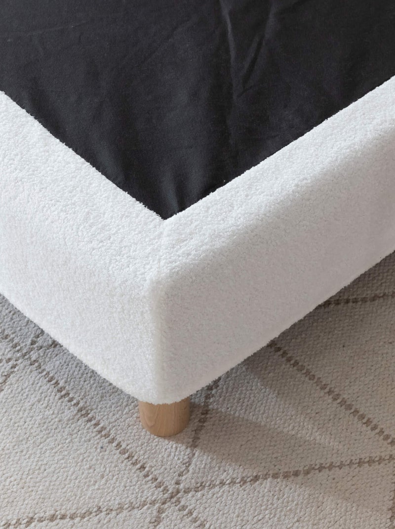 Pack tête de lit 160 cm et cache-sommier bouclette 160x200 cm blanc Blanc - Kiabi