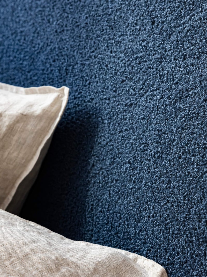 Pack tête de lit 160 cm et cache-sommier bouclette 160x200 cm marine Bleu marine - Kiabi