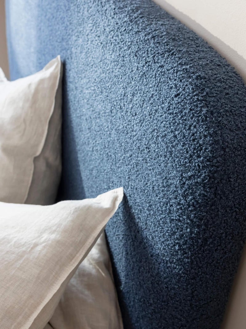 Pack tête de lit 160 cm et cache-sommier bouclette 160x200 cm marine Bleu marine - Kiabi