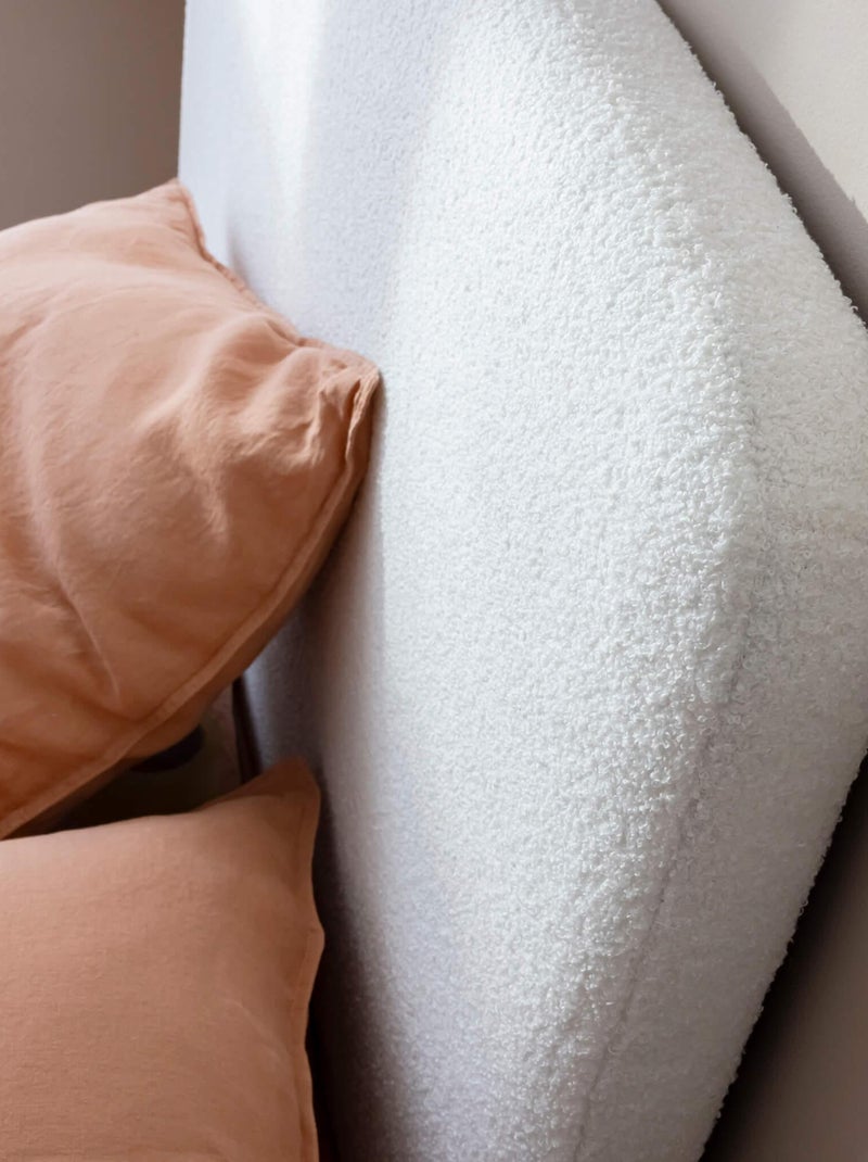 Pack tête de lit 190 cm et cache-sommier bouclette 180x200 cm blanc Blanc - Kiabi
