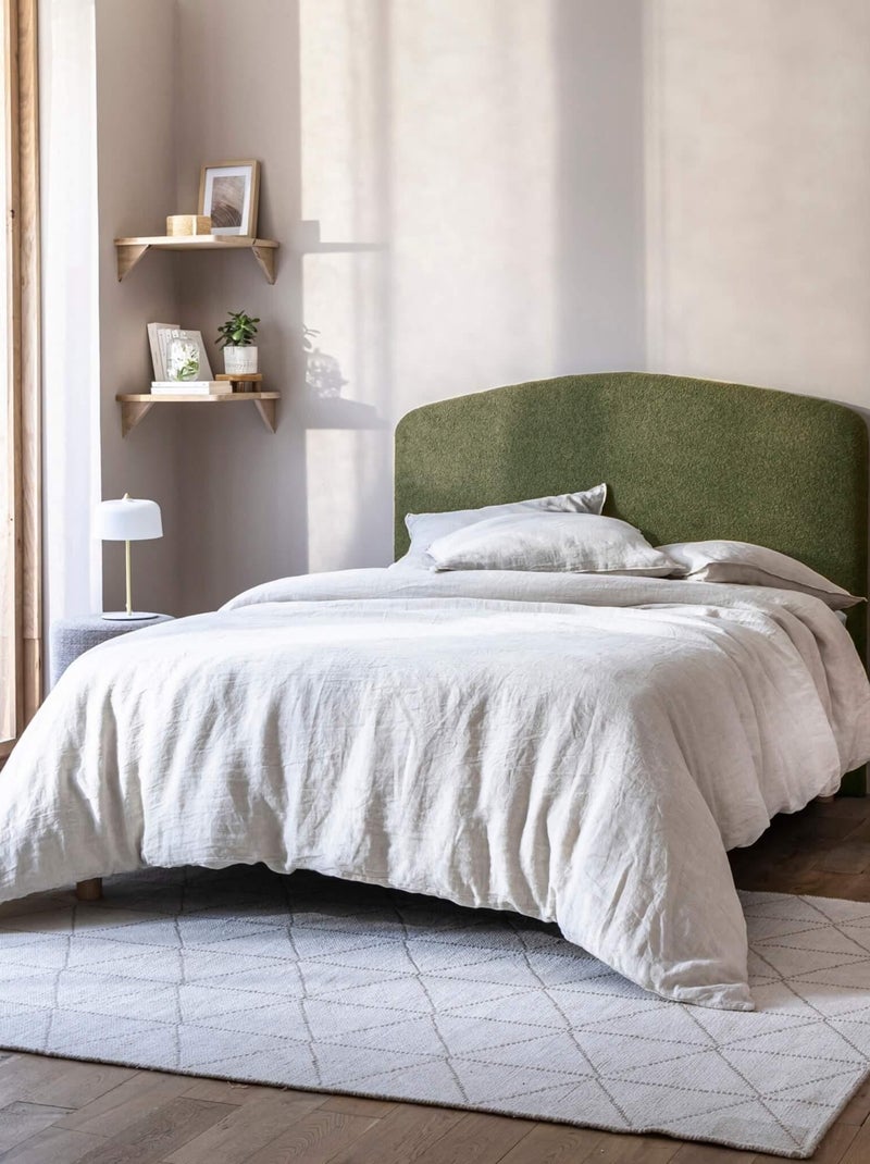 Pack tête de lit 190 cm et cache-sommier bouclette 180x200 cm kaki Kaki - Kiabi