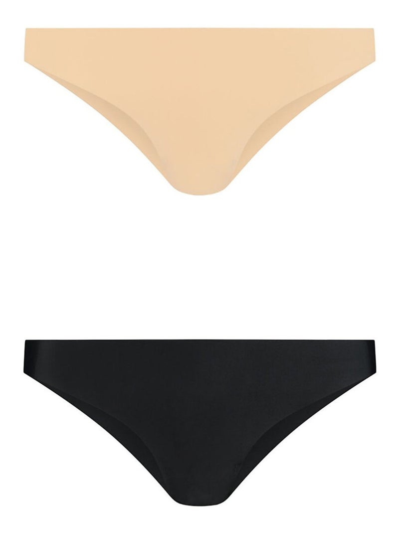 Pack x2 brésiliens Invisible Beige/Noir - Kiabi