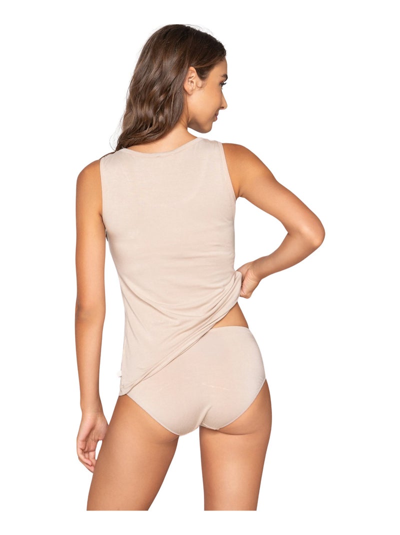 Pack x2 shortys MICRO TOUCH COMFORT Beige - Kiabi