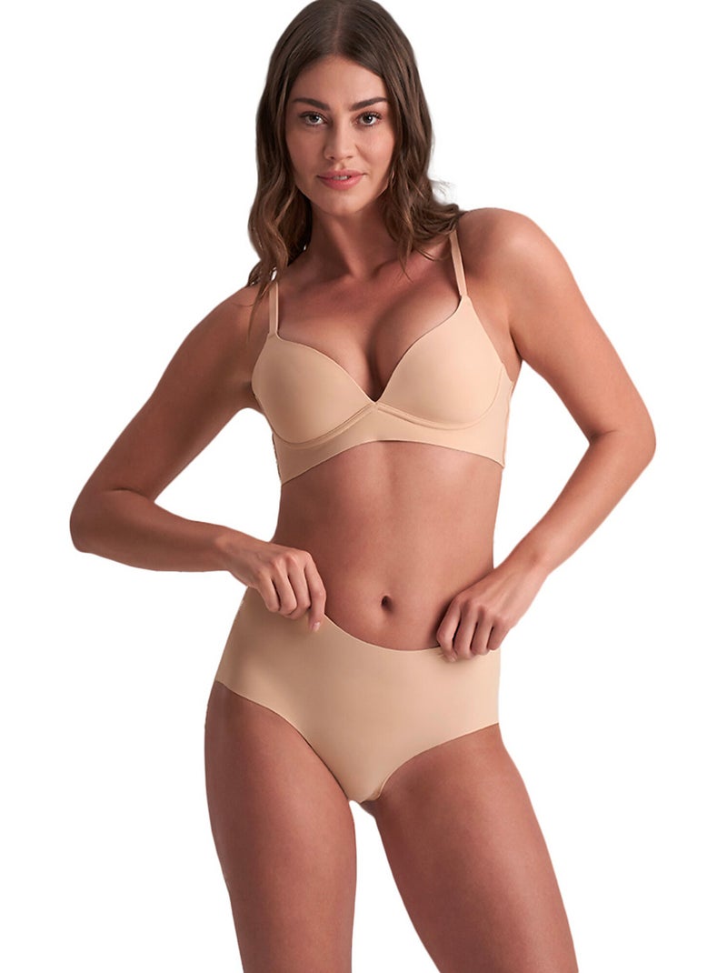 Pack x2 slips Invisible Beige/Noir - Kiabi