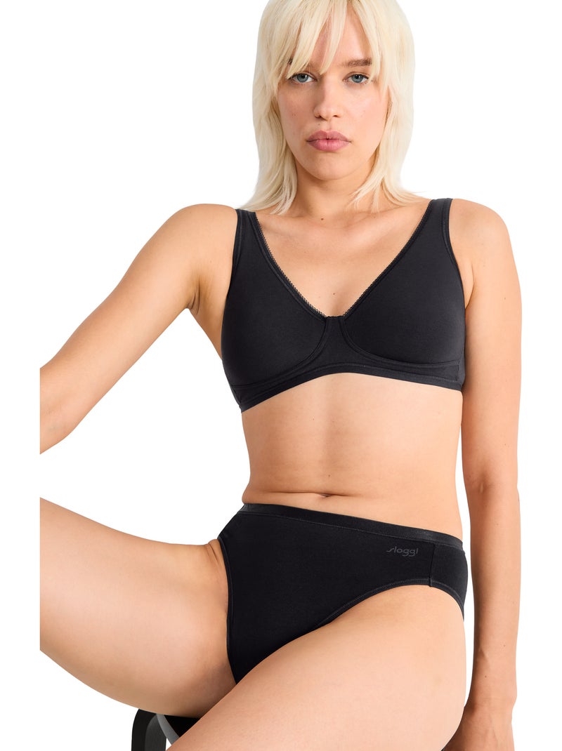 Pack x3 culottes slips taï go daily cotton Noir - Kiabi