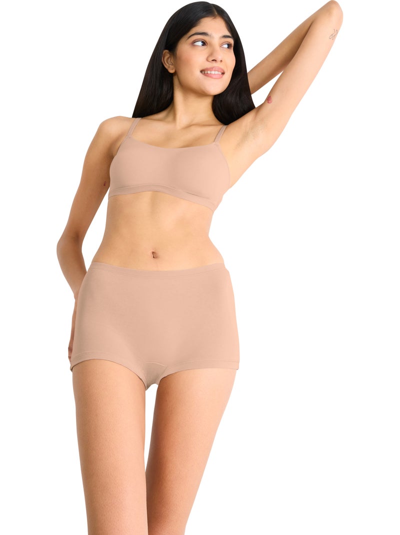 Pack x3 mini shorts go daily cotton Beige - Kiabi