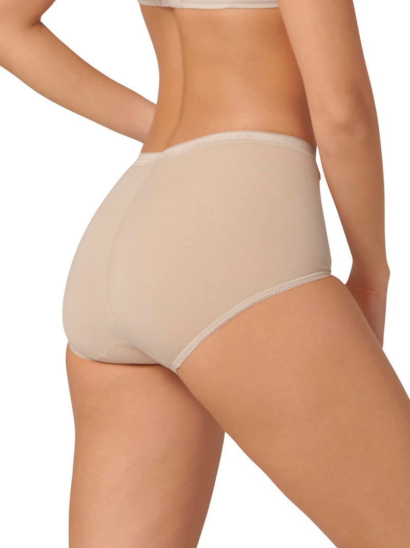 Pack x4 culottes taille haute basic plus Beige - Kiabi