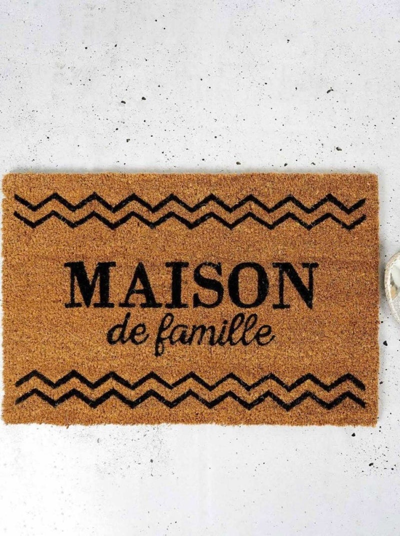Paillasson Coco 40x60 cm Maison de famille Marron - Kiabi