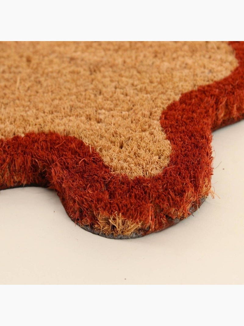 Paillasson coco contour feston 40x60cm Terracotta - Kiabi