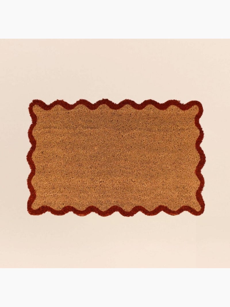 Paillasson coco contour feston 40x60cm Terracotta - Kiabi