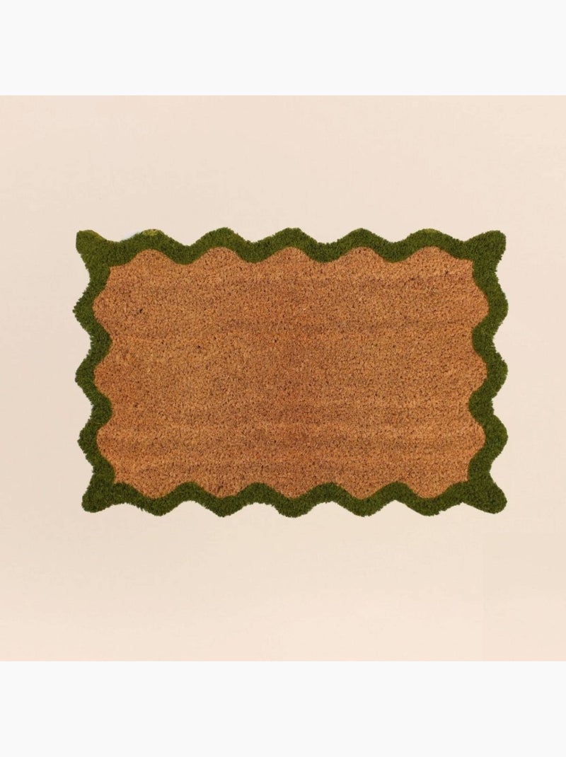 Paillasson coco contour feston 40x60cm Vert - Kiabi