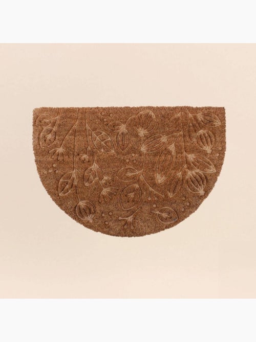 Paillasson coco demi lune embossé floral 40x60cm - Kiabi