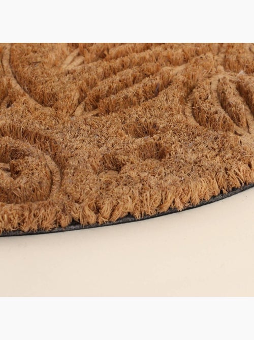 Paillasson coco demi lune embossé floral 40x60cm - Kiabi