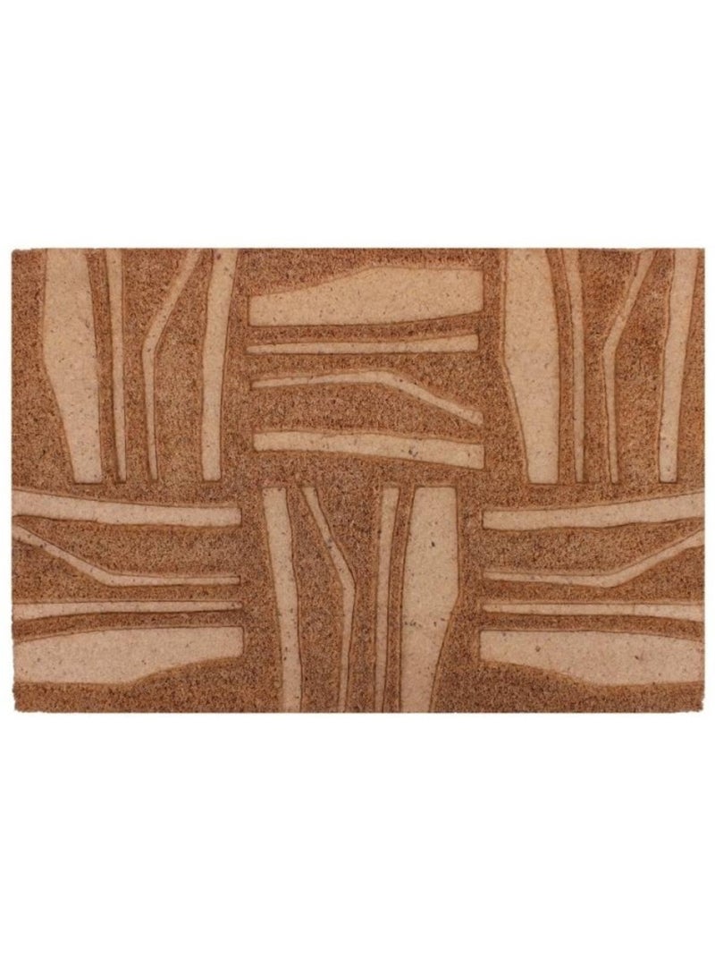 Paillasson coco embossé motifs primitifs 40x60cm Marron - Kiabi