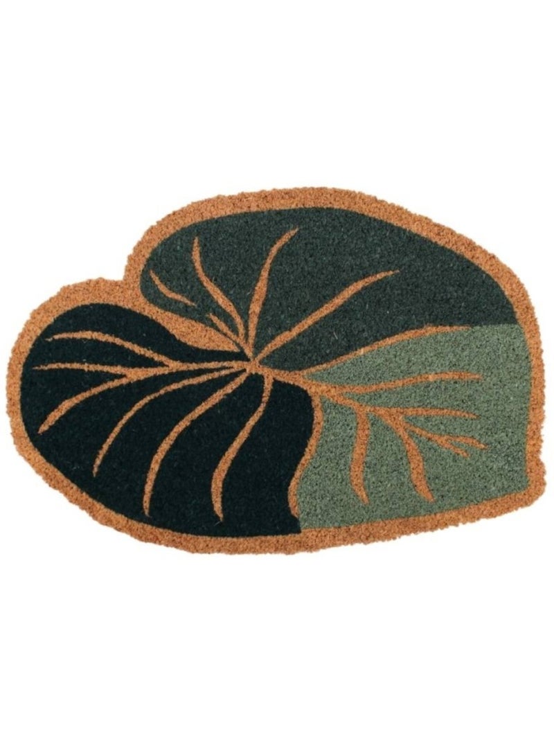 Paillasson coco forme feuille 40x60cm Vert - Kiabi