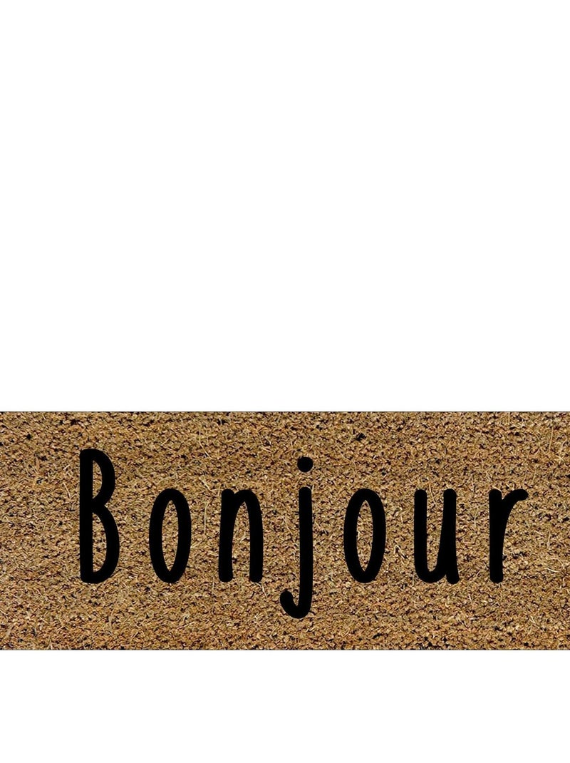 Paillasson coco imprime Bonjour Marron - Kiabi