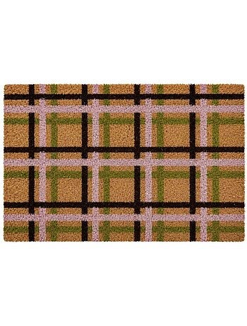 Paillasson coco imprimé carreaux écossais 40x60cm