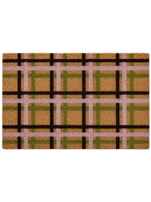 Paillasson coco imprimé carreaux écossais 40x60cm - Kiabi