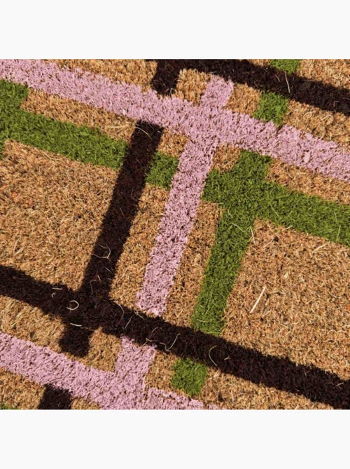 Paillasson coco imprimé carreaux écossais 40x60cm - Kiabi