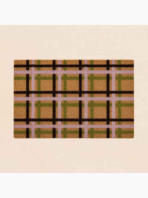 Paillasson coco imprimé carreaux écossais 40x60cm - Kiabi