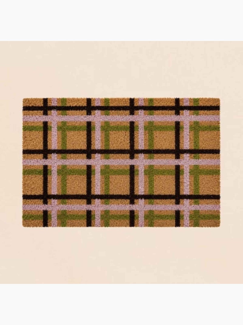 Paillasson coco imprimé carreaux écossais 40x60cm Marron - Kiabi