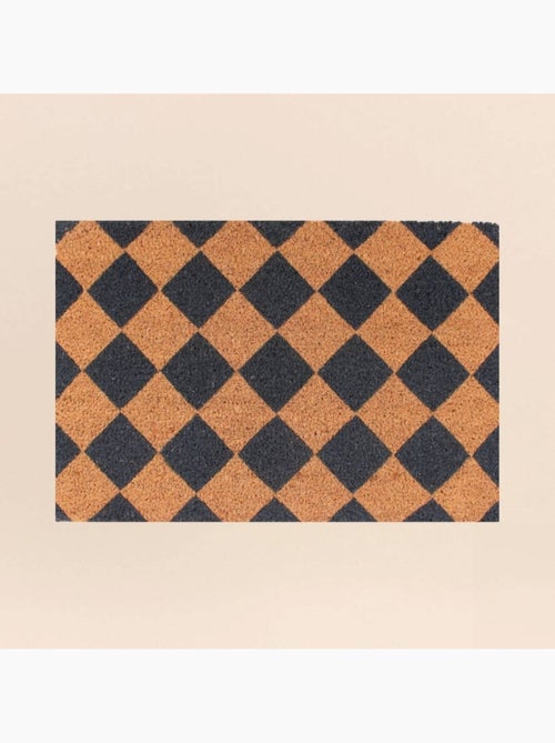 Paillasson coco imprimé damiers 40x60cm - Kiabi