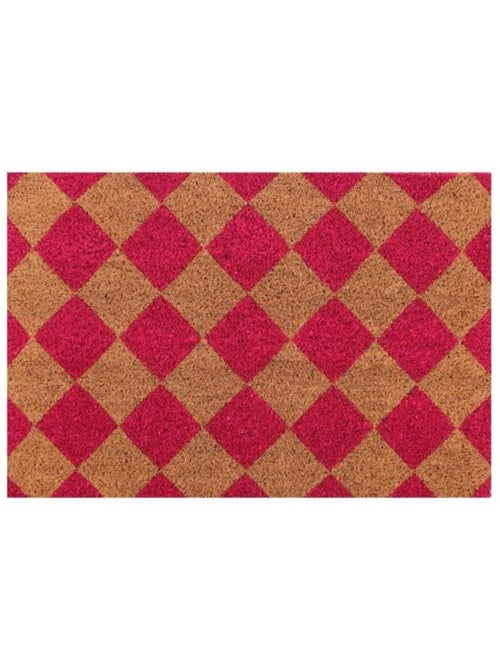 Paillasson coco imprimé damiers 40x60cm - Kiabi