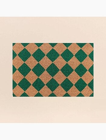 Paillasson coco imprimé damiers 40x60cm