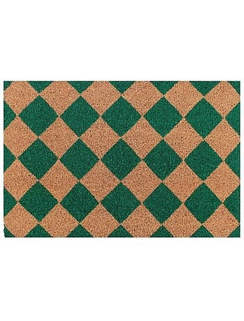 Paillasson coco imprimé damiers 40x60cm