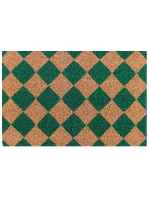 Paillasson coco imprimé damiers 40x60cm - Kiabi