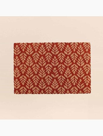 Paillasson coco imprimé feuillage géométrique 40x60cm