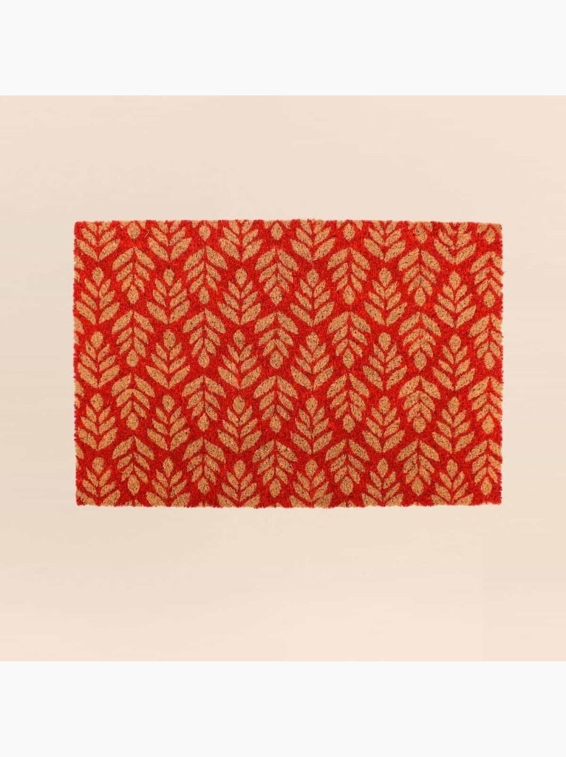 Paillasson coco imprimé feuillage géométrique 40x60cm Terracotta - Kiabi