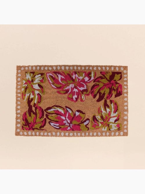 Paillasson coco imprimé floral rose 50x80cm - Kiabi