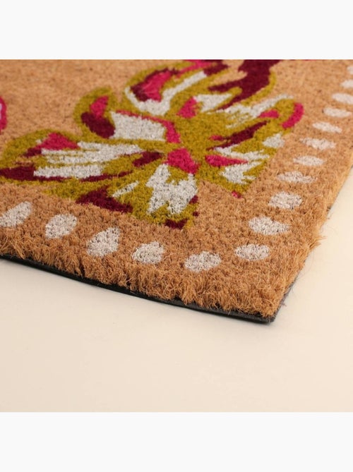 Paillasson coco imprimé floral rose 50x80cm - Kiabi
