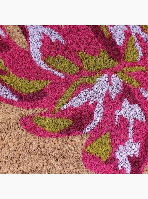 Paillasson coco imprimé floral rose 50x80cm - Kiabi