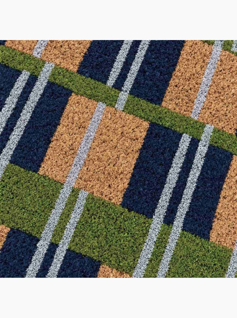 Paillasson coco imprimé géométrique 40x60cm Bleu - Kiabi