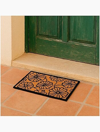 Paillasson coco imprimé grandes fleurs 40x60cm