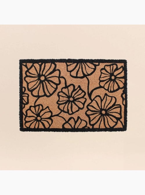 Paillasson coco imprimé grandes fleurs 40x60cm - Kiabi