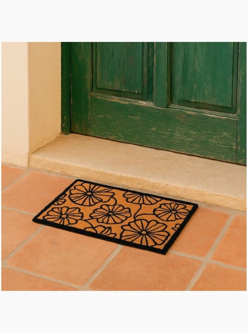 Paillasson coco imprimé grandes fleurs 40x60cm - Kiabi