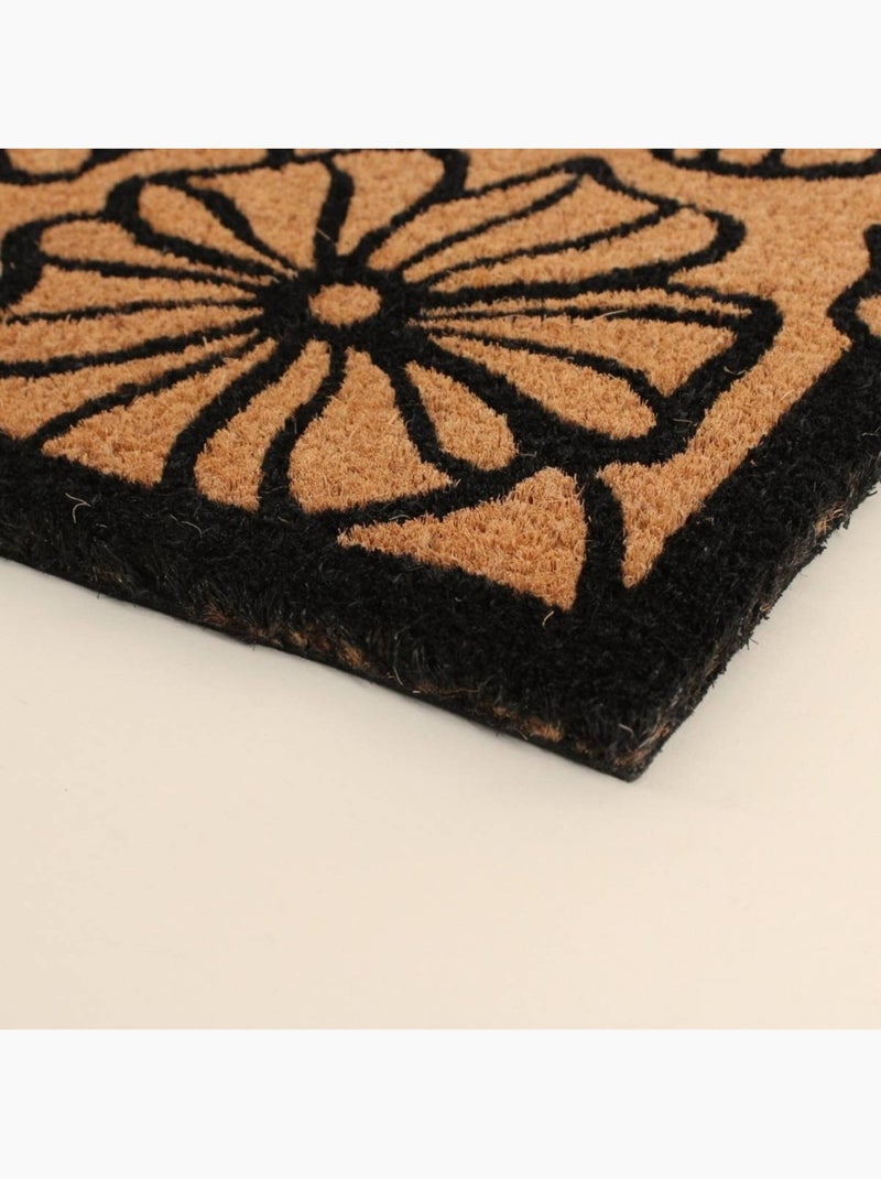 Paillasson coco imprimé grandes fleurs 40x60cm Marron - Kiabi