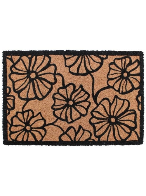Paillasson coco imprimé grandes fleurs 40x60cm - Kiabi