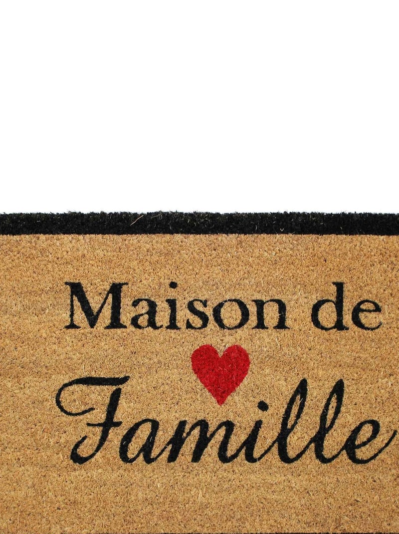 Paillasson coco imprimé Maison de Famille Marron - Kiabi