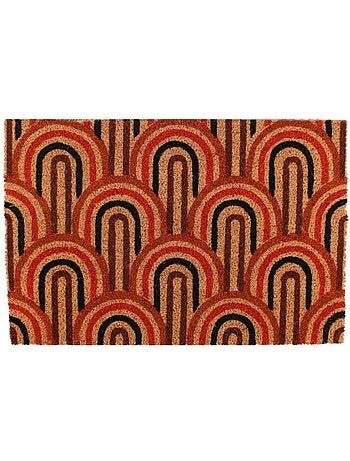 Paillasson coco motifs arches multicolores 40x60cm