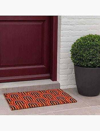 Paillasson coco motifs arches multicolores 40x60cm
