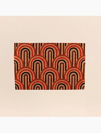 Paillasson coco motifs arches multicolores 40x60cm