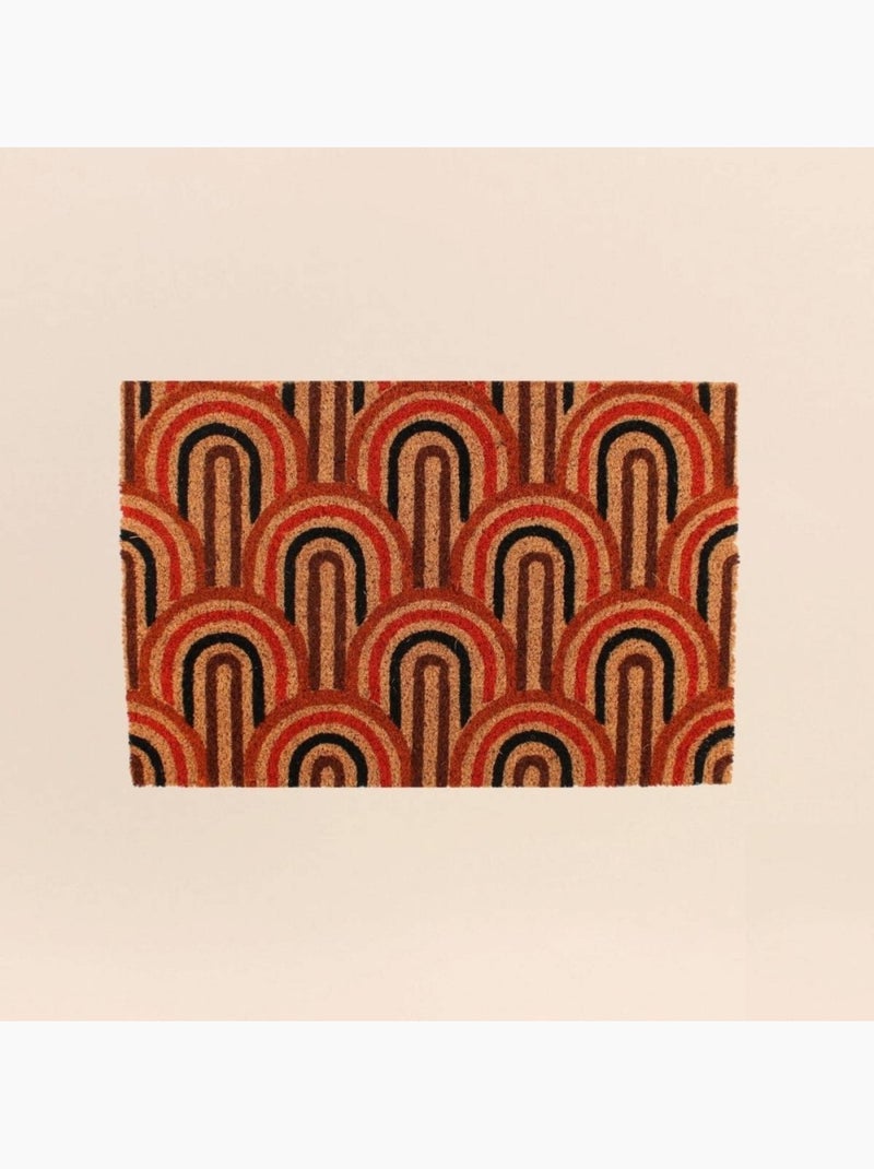Paillasson coco motifs arches multicolores 40x60cm Rouge - Kiabi