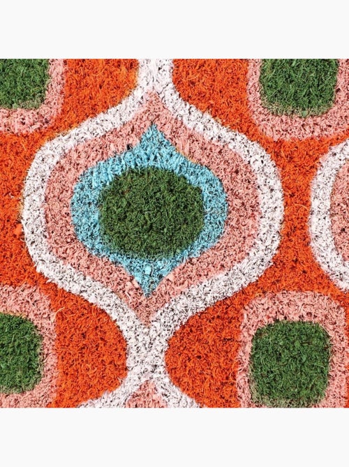 Paillasson coco motifs géométriques rouges 40x60cm - Kiabi